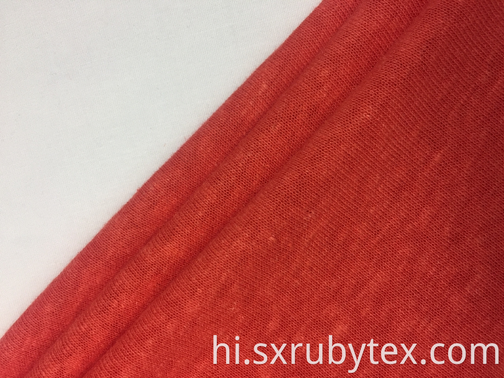 Linen Polyester Single Jersey Solid Fabric